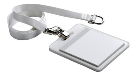 Employee Identification Card: A pristine and clear ID card, attached to a simple lanyard, symbolizing the vital access and professional identity. 