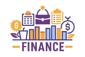 Flat vector icon of a business trainer giving a financial presentation with a dollar sign on a board in front of an audience. Perfect for illustrating concepts such as business training, investment ed