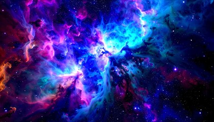 Colorful nebulae in deep space
