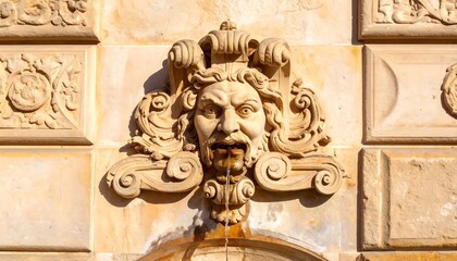 Ornate stone water spout