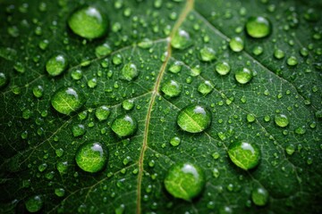 Close-up of a wet leaf with water droplets (1)