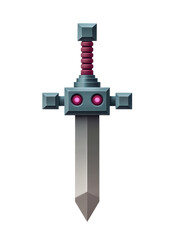 Colorful fantasy sword with unique design and vibrant details for creative projects