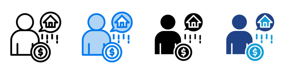 Buyer icon set multiple style collection