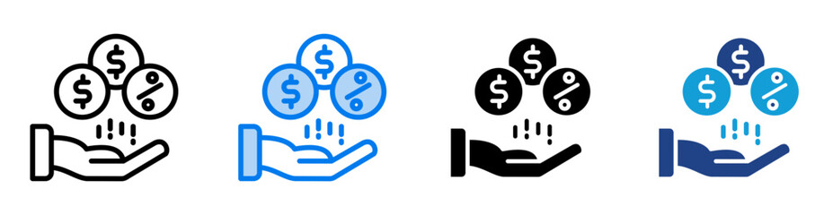 Commission icon set multiple style collection