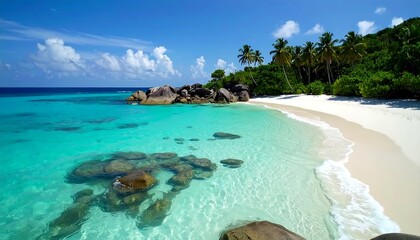 Tropical paradise beach scene