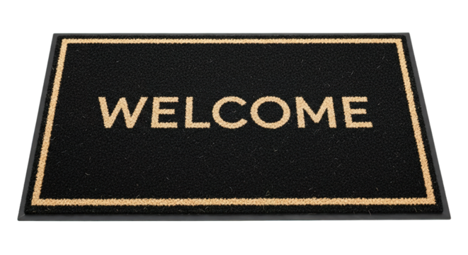 Black Welcome Mat Entrance Doormat Home Decor