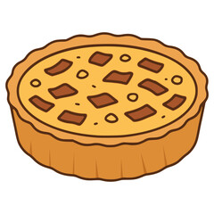 Quiche Lorraine French tart flat color vector illustration template design