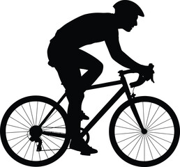 Obraz premium Silhouette of a cyclist on a road bike