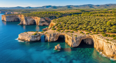 Majestic Coastal Cliffs and Azure Waters of Sardinia.