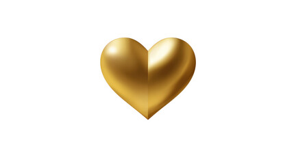 A golden heart icon for digital love symbolTransparent background, PNG file