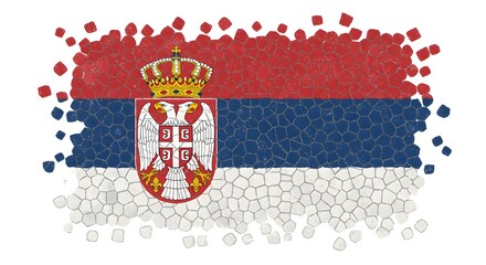 Fototapeta premium Stylized Serbian Flag Design - Vector Art with National Colors and Stars
