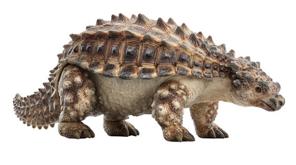 Obraz premium Ankylosaurus standing with tail raisedTransparent background, PNG file