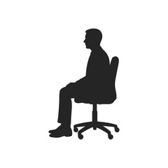 Office Worker Sitting on Chair Silhouette