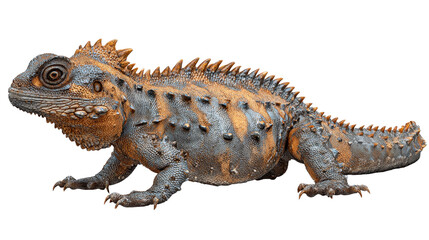 Obraz premium Armored prehistoric lizard speciesTransparent background, PNG file
