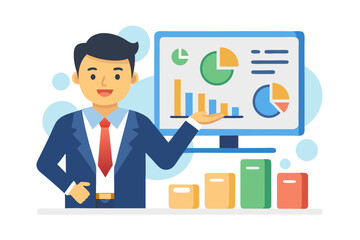 Business Training Icon – Financial Presentation, Investment Education, Corporate Seminar Vector
