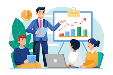 Business Training Icon – Financial Presentation, Investment Education, Corporate Seminar Vector
