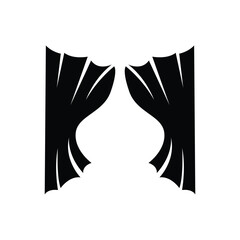 Obraz premium Home And Exhibition Curtain Logo Design, Building Decoration Vector Illustration