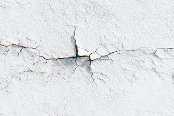 Cracked white painted wall surface