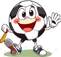 Fototapeta premium cartoon illustration of a football player