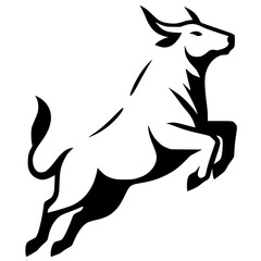 Silhouette of a jumping cow