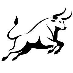 Silueta minimalista del logotipo del toro