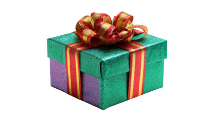 Obraz premium Christmas gift box with bow Transparent background, PNG file