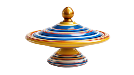 Classic spinning top toy Transparent background, PNG file