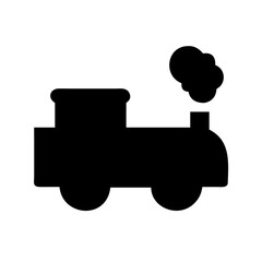 Toy Train Vector Illustration with Smoke Puffing for Creative Designs