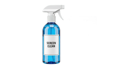 Blue Plastic Spray Bottle Screen Cleaner Studio Shot