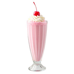Strawberry milkshake isolated on transparent background