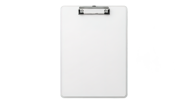 White Clipboard Blank Paper Office Supplies