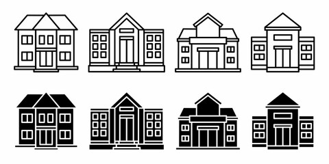 Fototapeta premium School. Vector collection of school icon illustration. Black icon design.