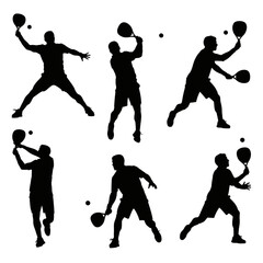 silhouettes of padel players