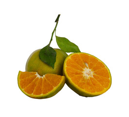 ripe tangerine fruit served isolated
