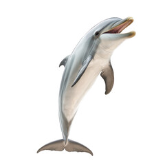 Fototapeta premium Dolphin communicating A dolphin opens its mouth or raises its body to signal. full length isolate on transparent background