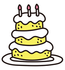 手描きのケーキのイラスト