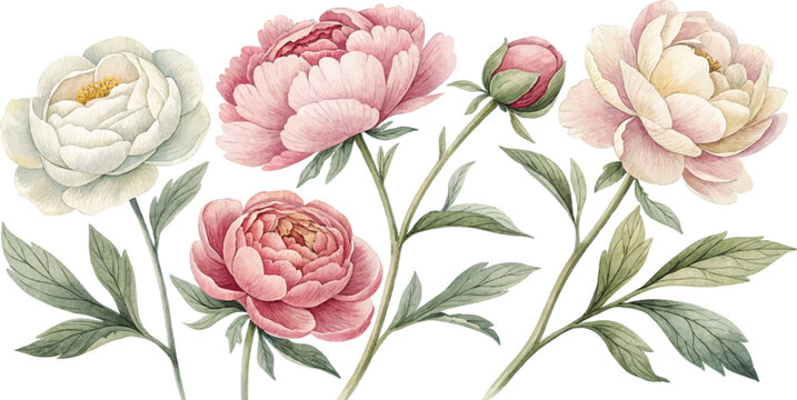 Watercolor Peonies