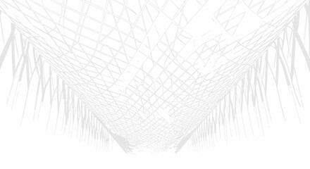 Abstract Architectural Framework: Intersecting Lines and Structural Support