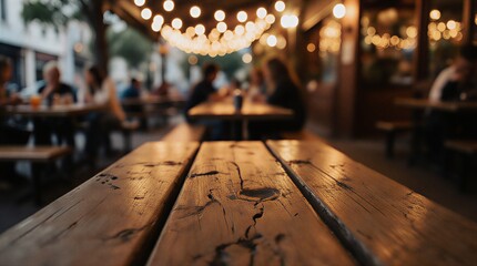 detailed oktoberfest product display at wooden table in festive open-air setting | oktoberfest festival, product display, bavarian culture, celebration, restaurant theme
