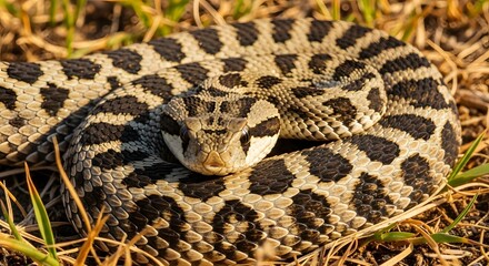 Obraz premium Russells Viper in Dry Grass