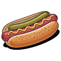 hot dog with mustard