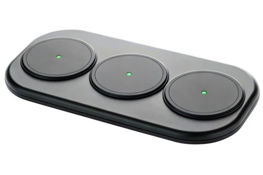 Charging station for a restaurant guest coaster paging system isolated with transparent background