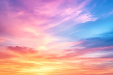 Obraz premium Sunrise Sky with Colorful Clouds, Soft Light Gradient of Pink, Orange, Yellow, Blue