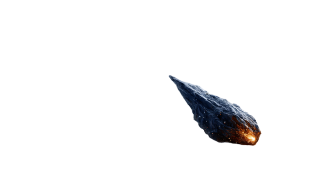 Fiery asteroid blazing through space, cosmic wonder, a glimpse of otherworldly phenomena, space exploration