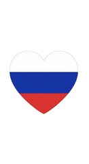 Naklejka premium Russian flag design in a heart shape.