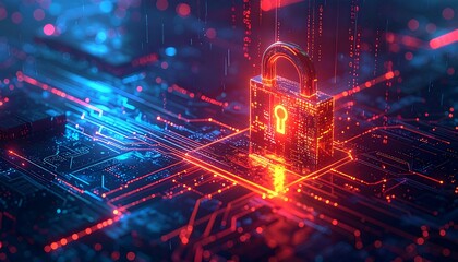 Abstract digital lock on circuit board