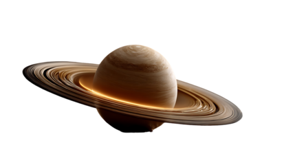 Discover stunning Saturn with glowing rings, a majestic celestial body for your next project.