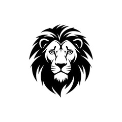 Obraz premium Bold, black and white lion head design, perfect for logos or emblems.