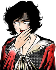 ショックで言葉を失う昭和少女漫画風中世ヨーロッパの黒髪王子