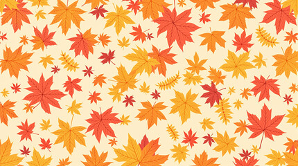 秋の紅葉シームレスパターン